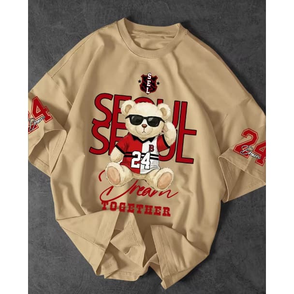 Camiseta Streetwear Estampa de Urso Numero 24 Mauricinho Novo!