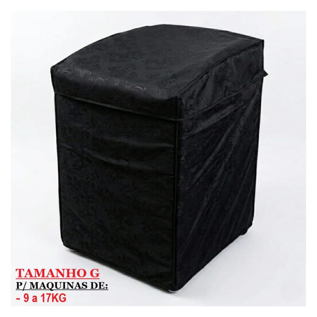 Capa Para Maquina De Lavar Roupas Impermeável Tamanho G Preta 9 a 17kg Consul Brastemp Electrolux