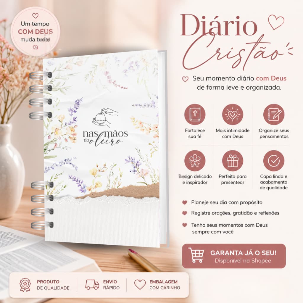 Caderno Devocional Cristão | Diário Bíblico | 171 Páginas | Capa Dura e Wire-o