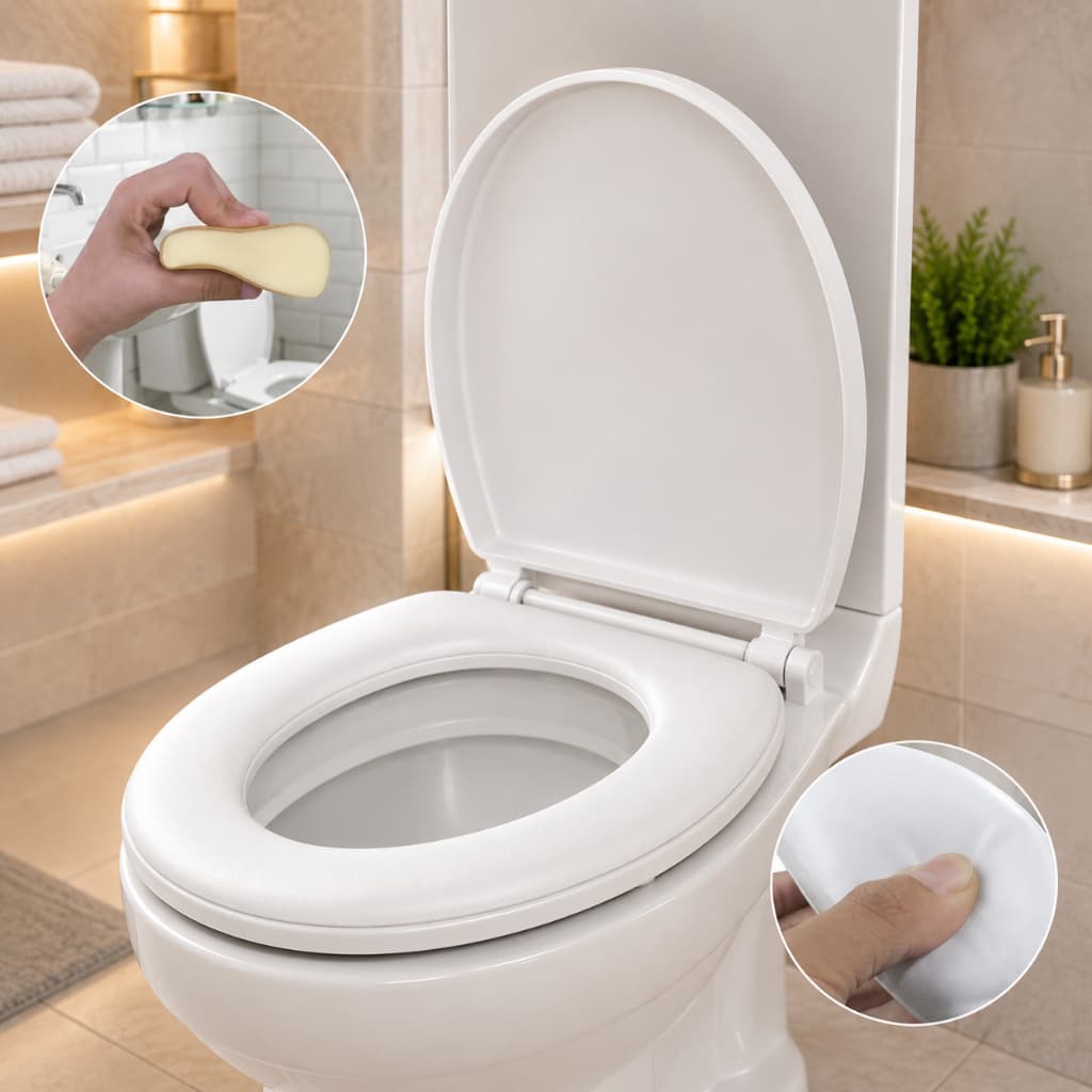 Assento Sanitário Almofadado Oval Branco Confortável Premium