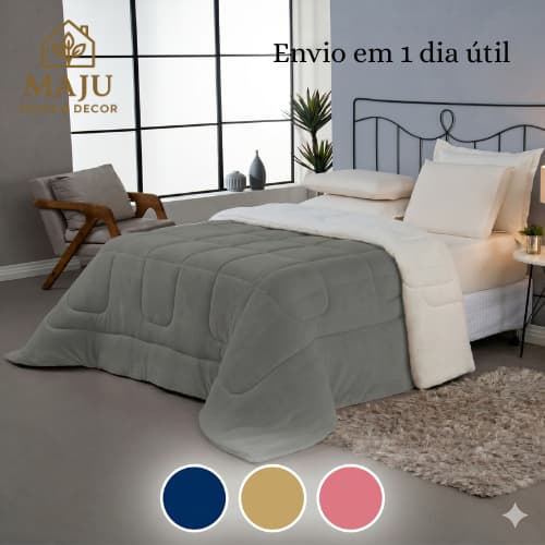 Coberdrom Sherpa Casal Queen King Solteiro Soft Dupla Face Cobertor Peludo Inverno Quentinho