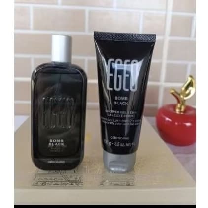 Kit Masculino Perfume Egeo Bomb Black Boticário Amadeirado Original Lacrado