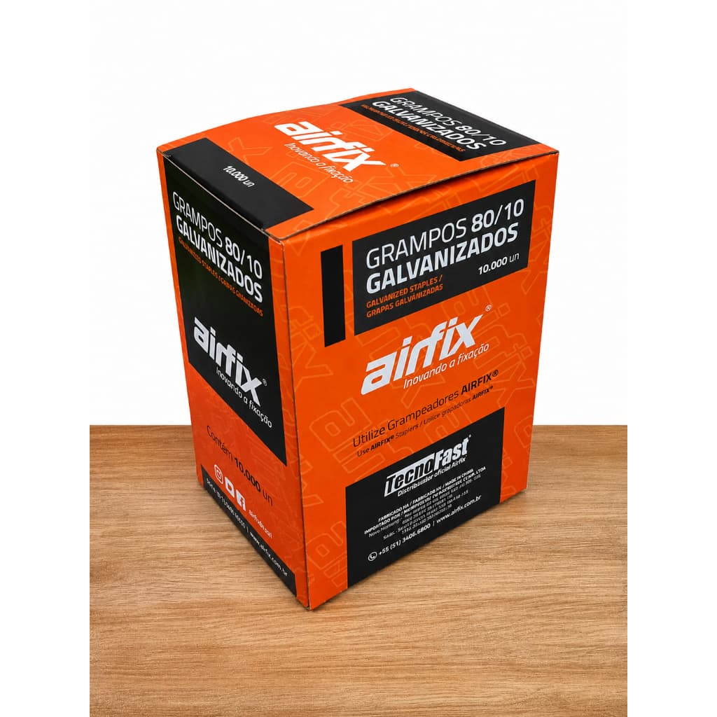 Grampo Pneumático Tipo 80/10 Caixa Com 10.000 Unidades Airfix