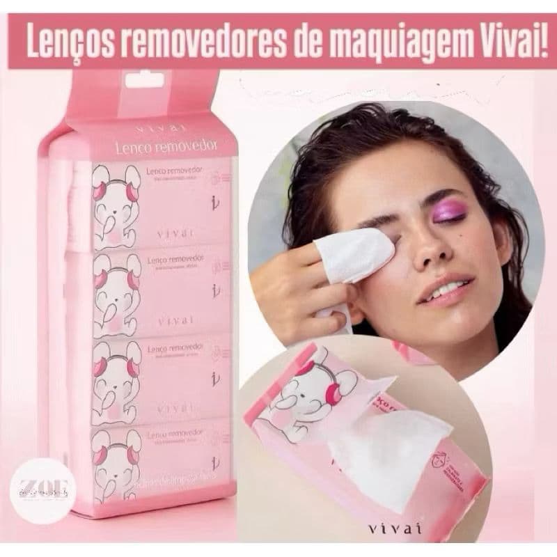 Lenço Demaquilante Bolsa Vivai Pacote Com 8 Pacotes