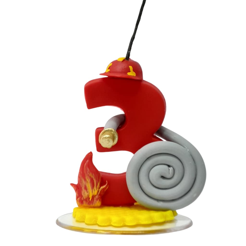 Vela de Aniversário Topo de Bolo em Biscuit Bombeiro