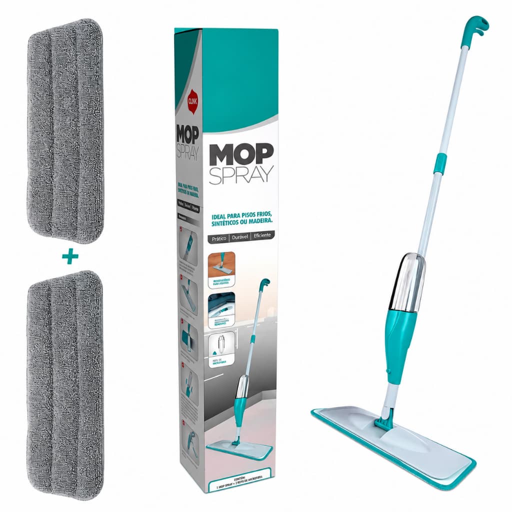 Mop Spray PRO Magico Com 2 Refil Com Reservatorio Rodo De Limpeza Refil Microfibra