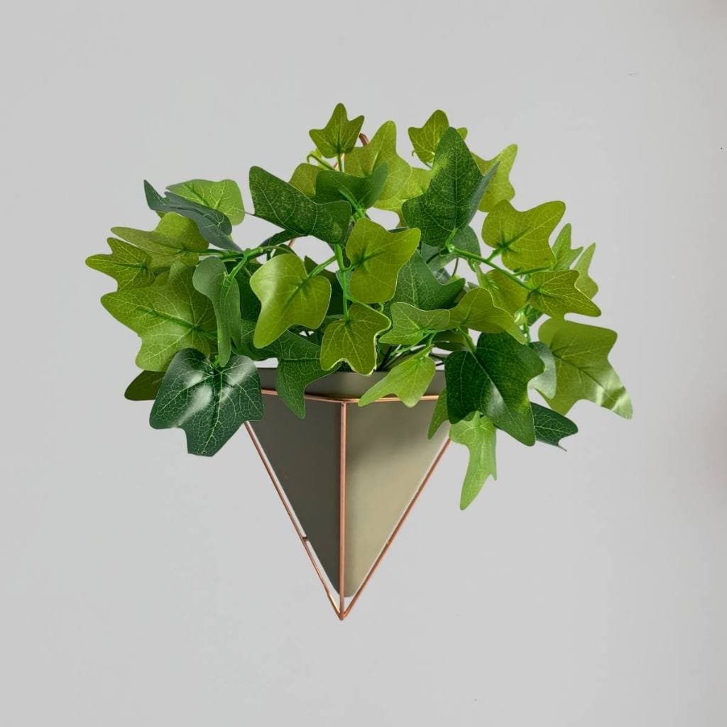 Buquê de Hera Artificial 35cm Silicone Realista Toque Natural Parede Verde Jardim Vertical