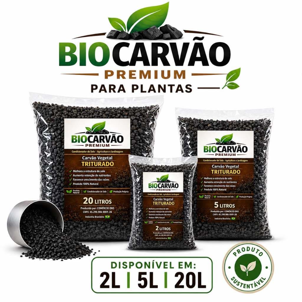Carvão para Plantas substrato, Jardinagem, Horta e Rosa do Deserto, orquidea BioCarvão