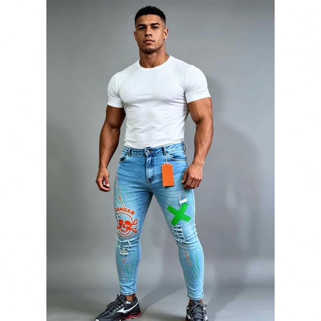 CALÇA JOGADOR LINHA PREMIUM DANGER LARANJA NA COXA