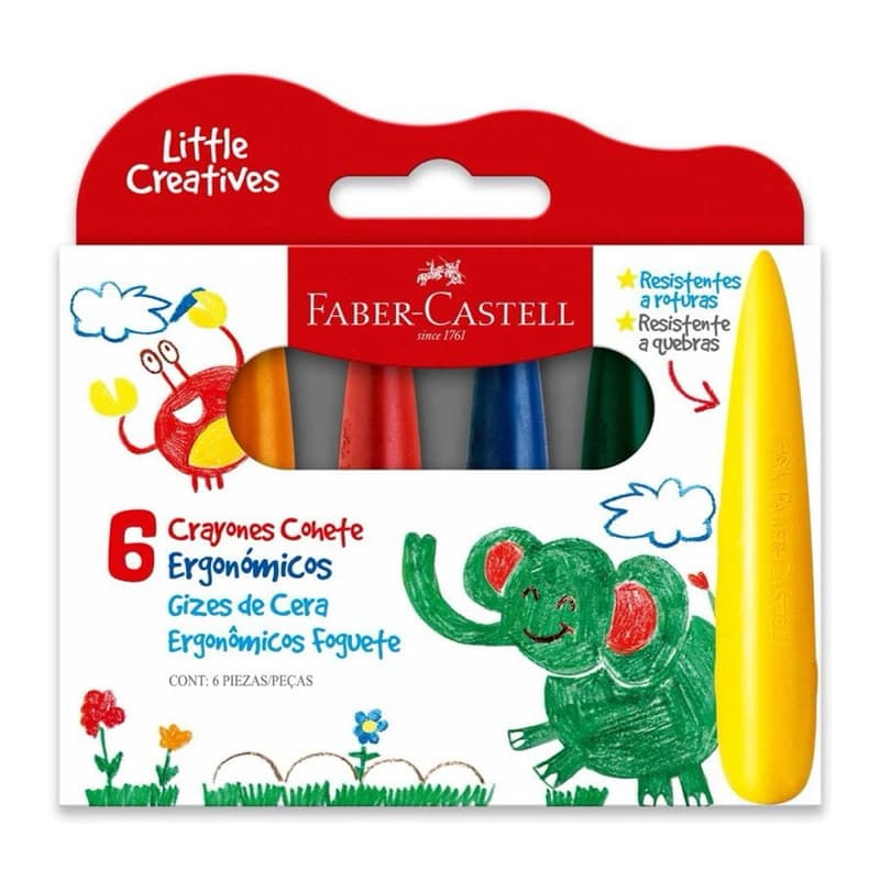 🖍️🌈 Giz de Cera Ergonômico Faber-Castell