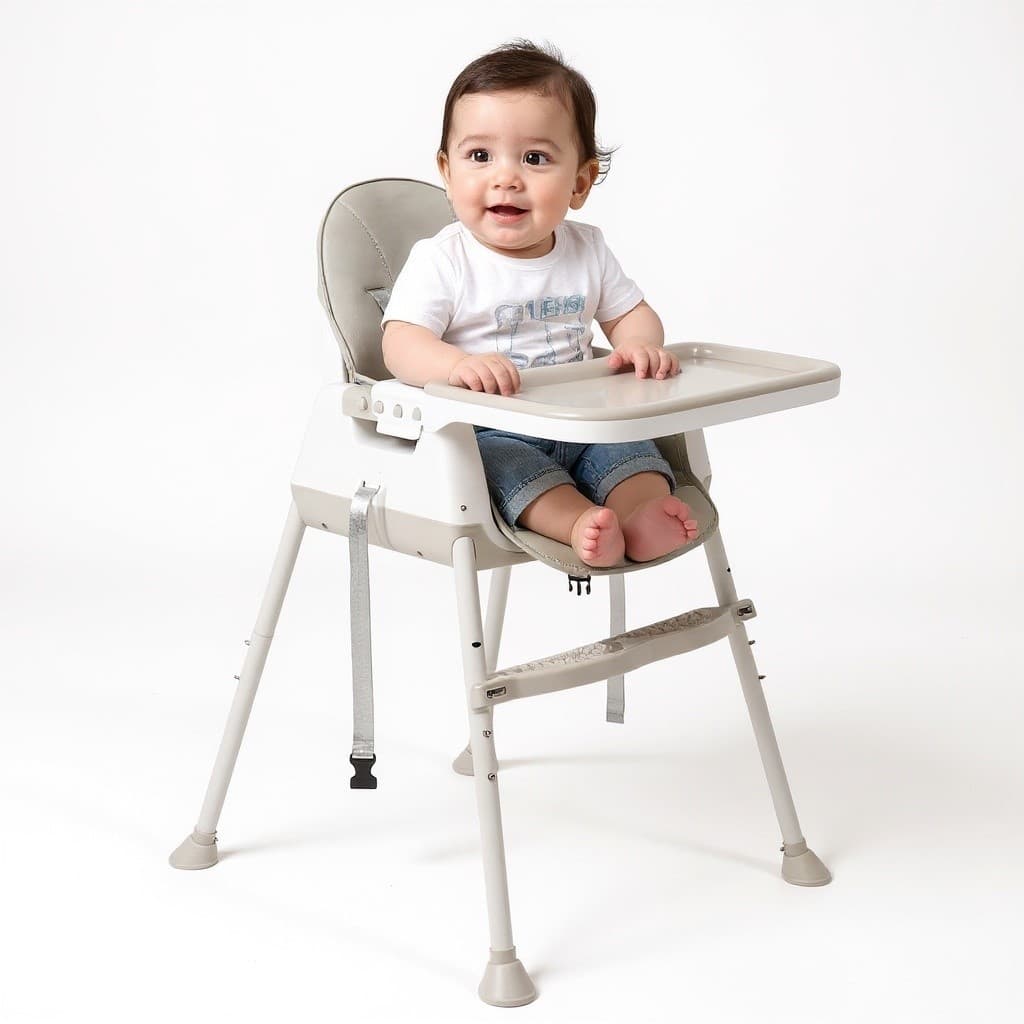 Cadeirinha De Alimentação Refeição Papinha Para Bebê Assento - Mazzilli - Cinza