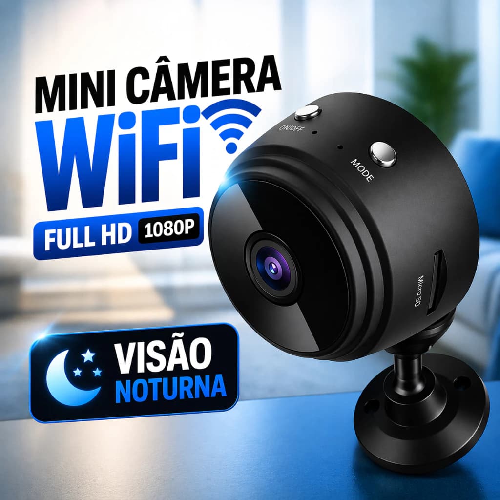 Câmera de Segurança Mini A9 com Visão Noturna para Monitoramento em Qualquer Ambiente