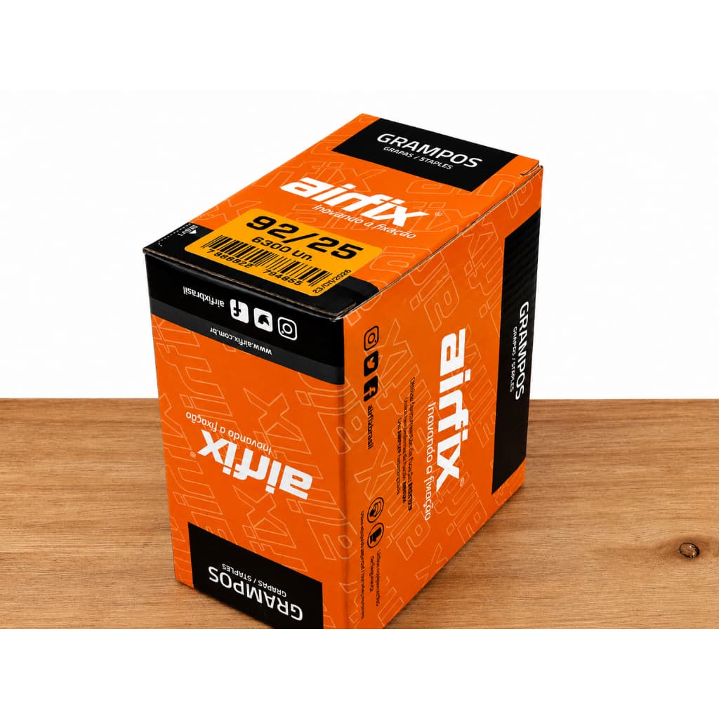 Grampo Pneumático Airfix 92/25 Galvanizado para Grampeador Caixa com 6300 Unidadesades