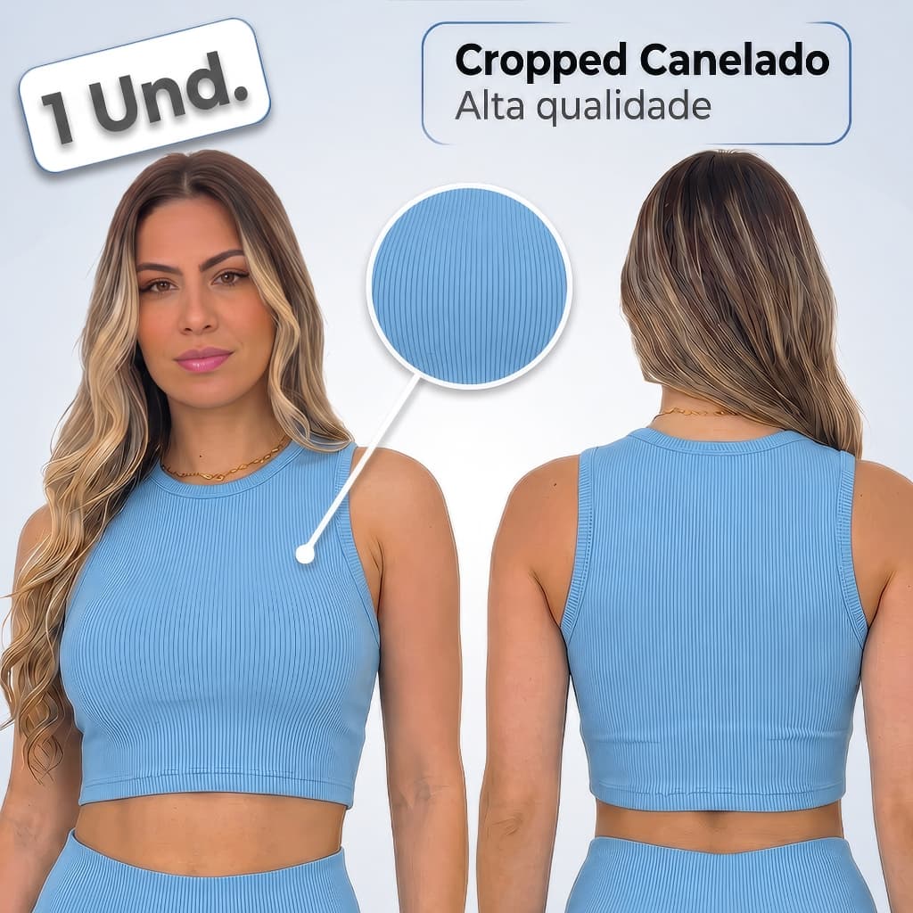 Cropped Feminino Canelado Camiseta Regata Feminina Básica Confortável Regatinha