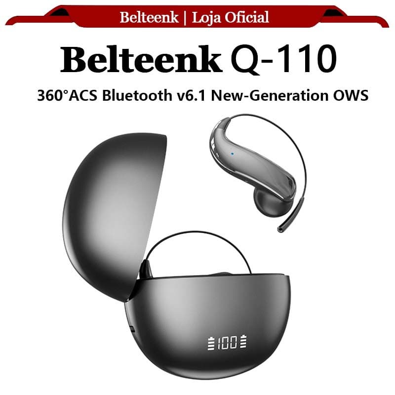 fone de ouvido bluetooth sem fio Belteenk OWS Bluetooth 6.1 ACS 360° Redução de Ruído Sem Vazamento de Som Android/IOS