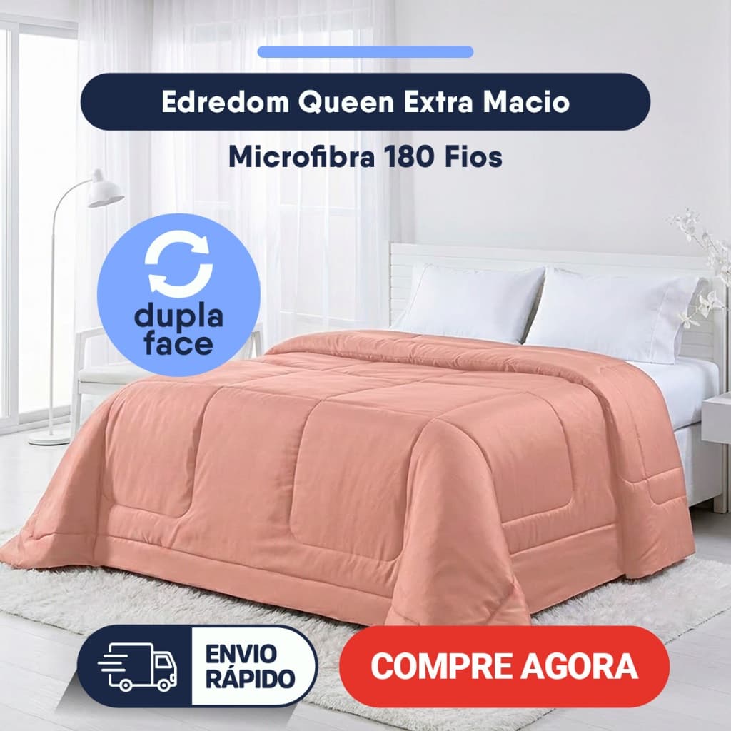 Edredom Queen Microfibra 180 Fios Dupla Face Extra Macio Confortável