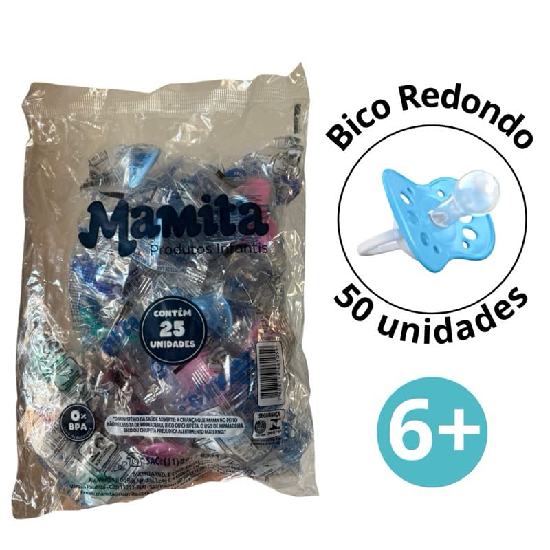 Kit 50 Chupetas Bebê Premium Ortodôntica Anatômica Ventilada Bico Redondo Menino Menina Cores Sortidas Promoção