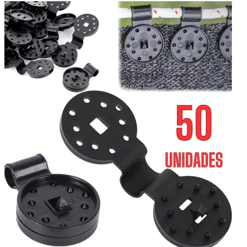 50 Presilha Agroclip Tela Sombrite Conector Sombra Tecido
