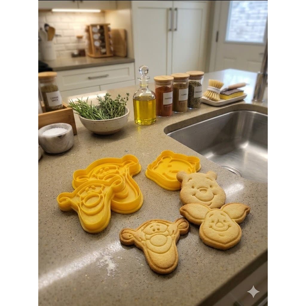 Cortador e Carimbo de Biscoitos Turma Ursinho Pooh