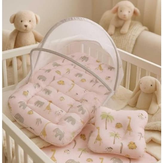 Berço Portátil Com Mosquiteiro Personalizado Para Bebê Menina e Menino Ninho Enxoval
