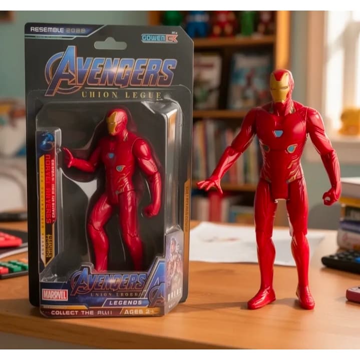 Boneco Vingadores 15 Cm Articulado Luz Led - Homem De Ferro
