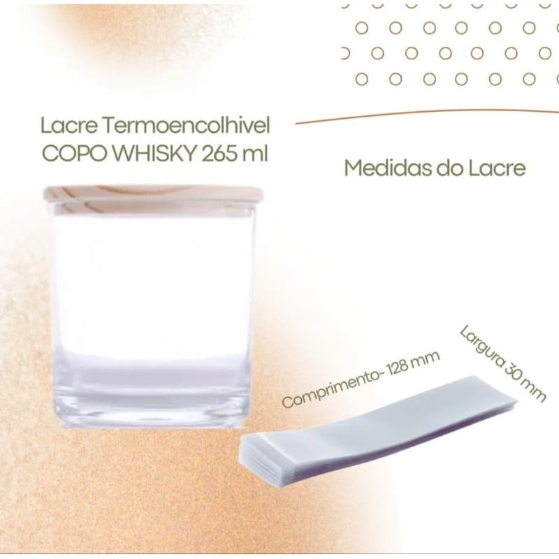 Lacre Termoencolhível Pote  Vela Whisky 265- Pacote 100 Un.