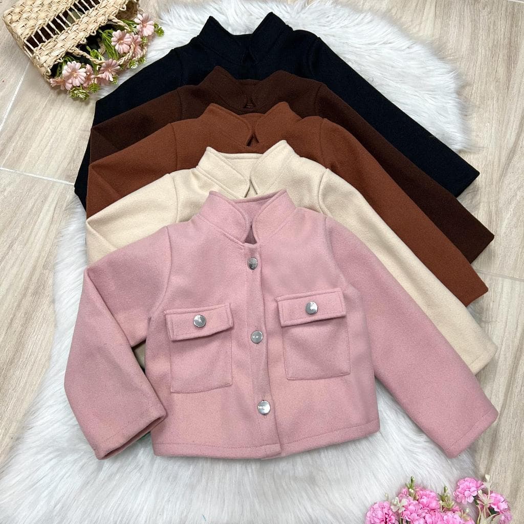 Casaco Infantil Feminino Lã Batida Peluciado Inverno Luxo