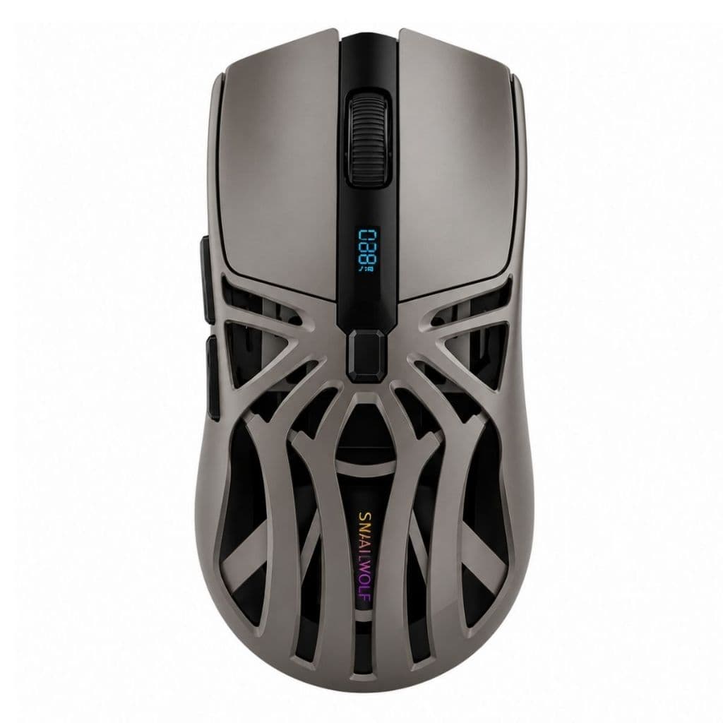 Mouse Gamer Rs8 Sem Fio 10.000 Dpi Cinza Recarregável Rgb Smailwolf 3 Tipos de conexão Bluetooth USB 2.4 ou Cabo USB-C