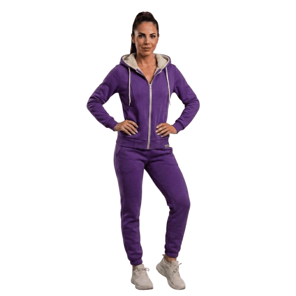 Conjunto Moletom Feminino Peluciado Inverno Com Zíper Capuz