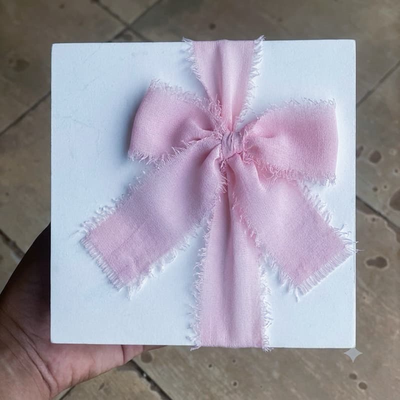 Fita Chiffon Rosa Bebê Artesanal Rústica Desfiada para casamentos, caixas padrinhos, festas