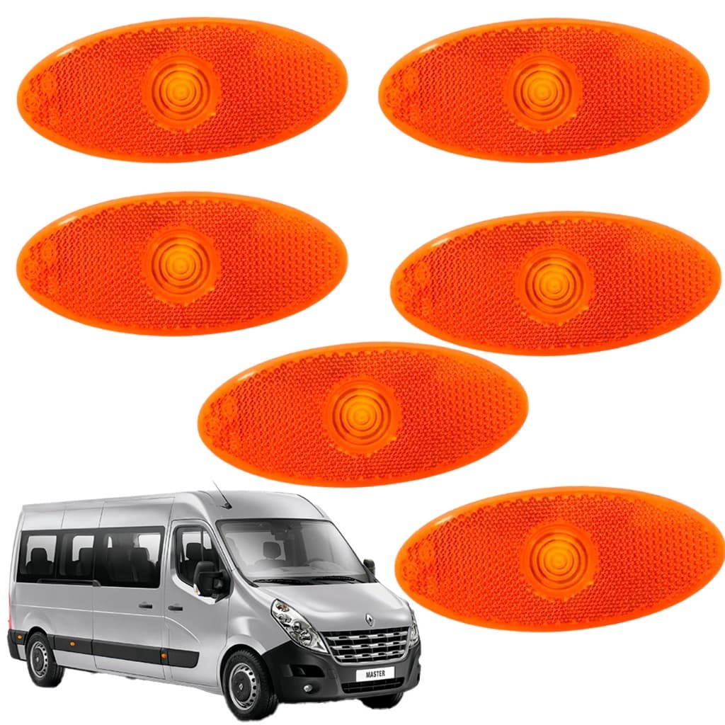 Kit 6 Lanternas Friso Lateral Renault Master 2.3 2013/2021