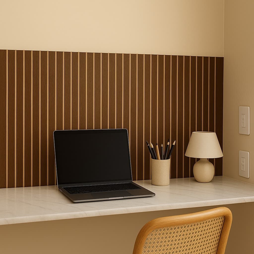 Kit Com 100 Paineis de Ripado Autocolante 45x11 Decoração Sala Quarto - Envio Imediato