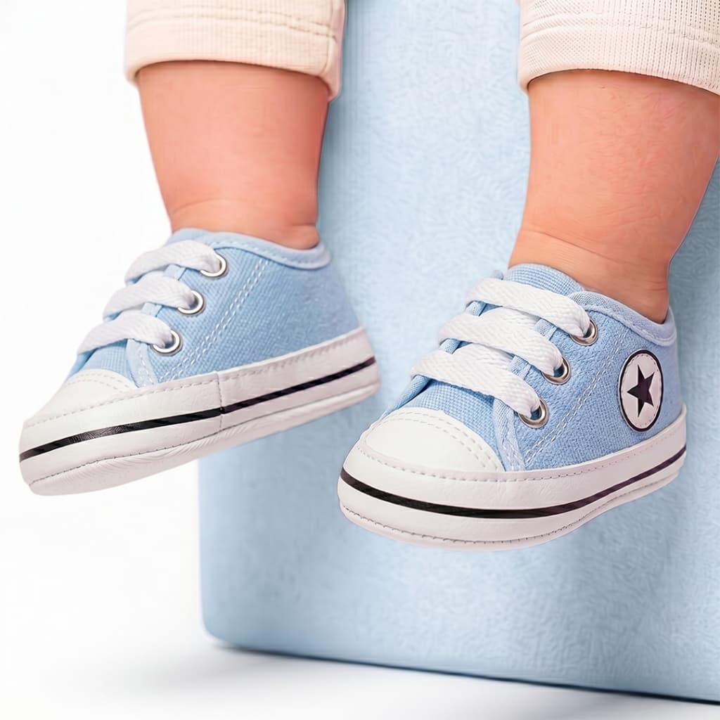 Sapatinho Bebê Tênis Infantil Menino Casual Antialérgico Confortável Macio Recém Nascido Saída Maternidade - PROMOÇÃO