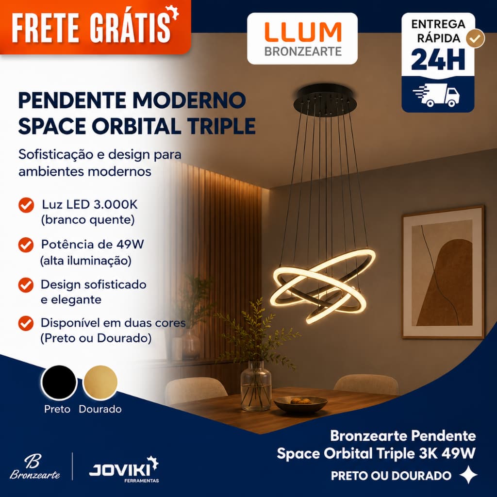 Luminária Pendente de LED Morderno para Teto Orbital