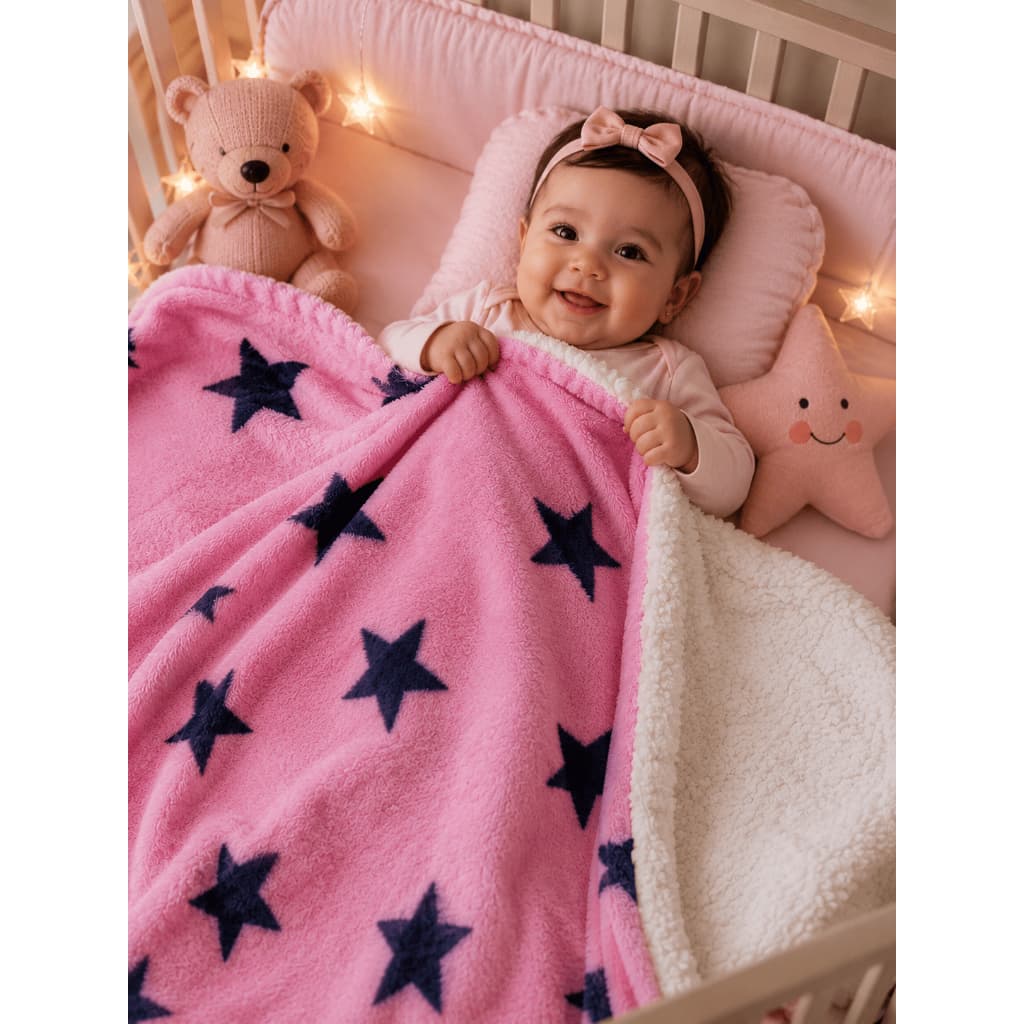 Mantinha Cobertor Carneirinho Sherpa para Bebês e Pets - Dupla Face - Várias Estampas - Excelente para o Inverno!