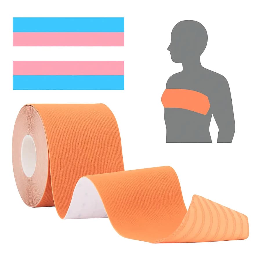 Fita Binder Transgênero Cobertura Conforto Tape Transtor Adesivo Bege Fita Reduz Volume Kinesio