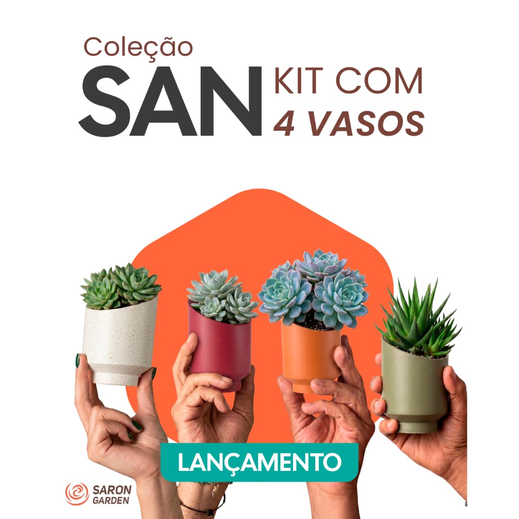 Vaso San 1 Mini Chanfrado Pote 6 - Kit com 4 vasos Cores Variados