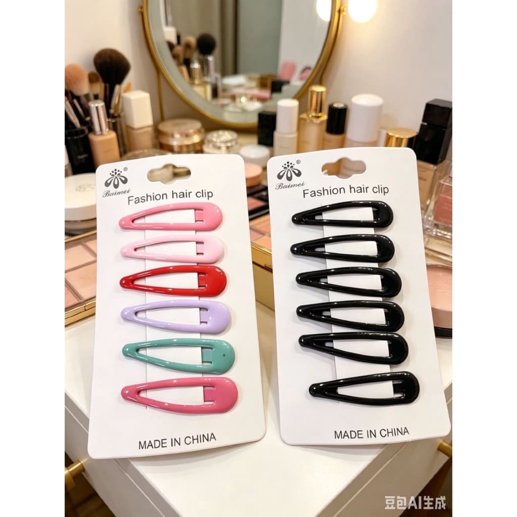 Kit 6 psc Fashion Candy Water Drop Hair Clips For Ladies/Metal BB Hairpin Baby