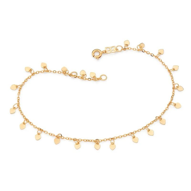 TORNOZELEIRA CORAÇÕES BANHADA A OURO 18K 5522402500