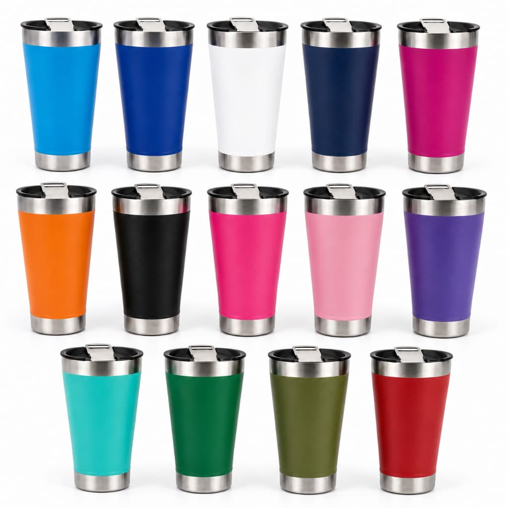 Copo Térmico 473ml Aço Inox Isolamento a Vácuo Tampa Com Abridor de Garrafa Diversas Cores
