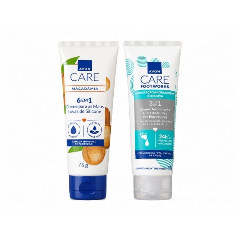 Kit Avon Care Creme para Mãos + Creme Hidratante para os Pés 2 Unidades Hidratação Intensiva