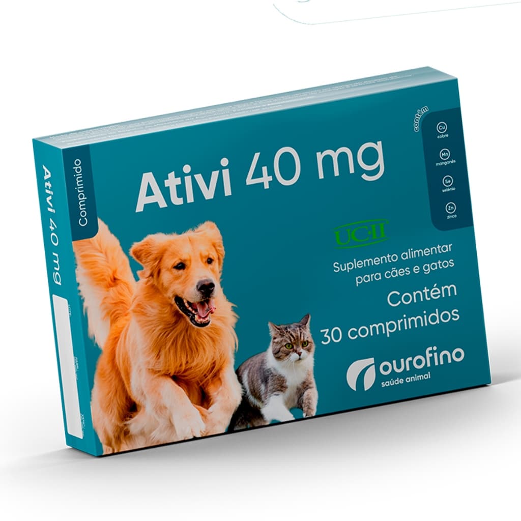 Ativi 40mg 30cps Suplemento UC2 Cães E Gatos - Ourofino Pet