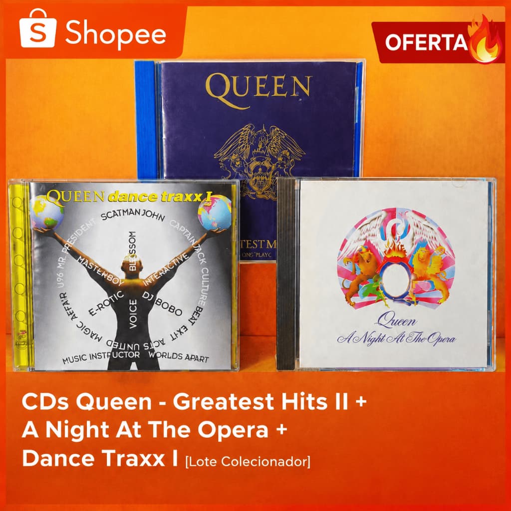 CDs Queen – Greatest Hits II + A Night At The Opera + Dance Traxx I ( Colecionador)