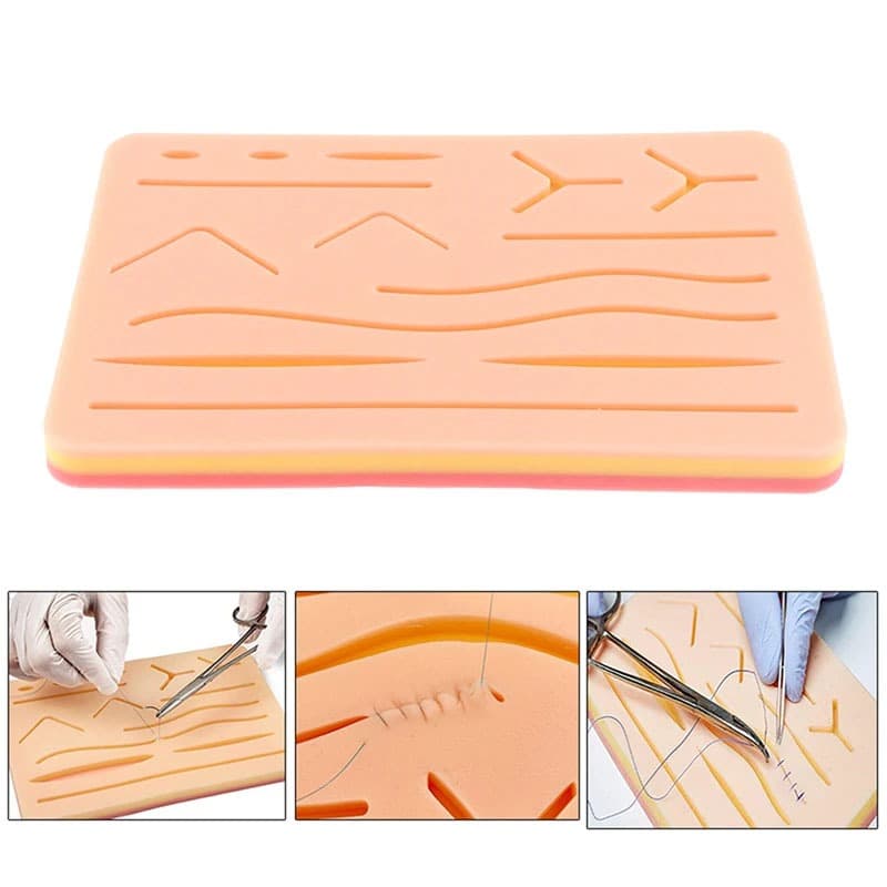 Simulador Pele Treinamento de Sutura Silicone Pratica Profissional Realista para Estudantes de Medicina e Enfermagem