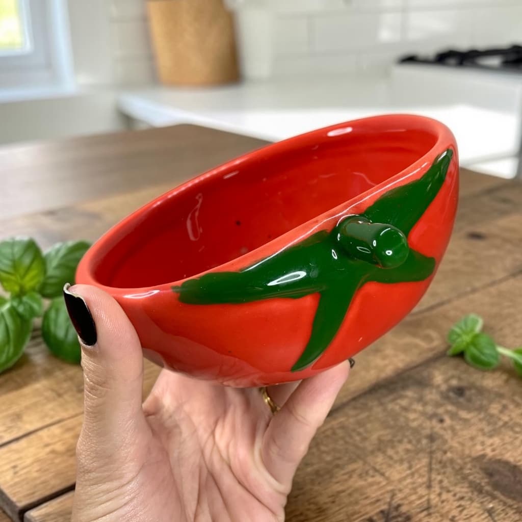 Bowl Formato de Tomate 2ª LINHA Com DEFEITOS de Fabricação Vermelho Alimentos