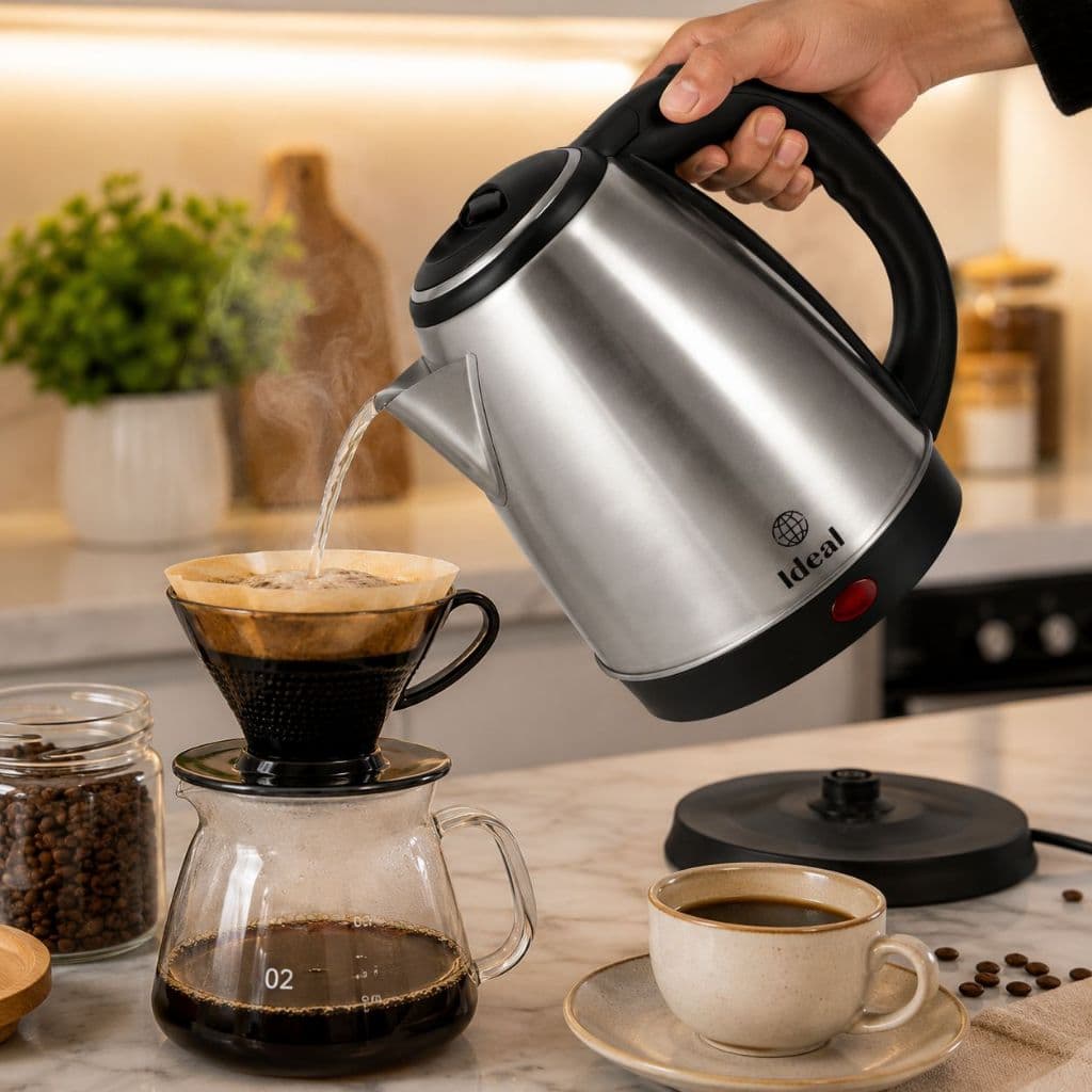 Chaleira Elétrica Aço Inoxidável 1800ml 1500W Fervura Instantânea 220V ou 127v