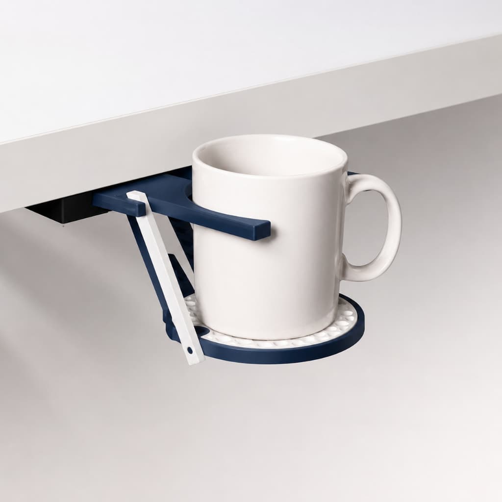 Suporte de Copo Dobrável para Mesa Porta Copos Retrátil Embaixo da Mesa Escritório