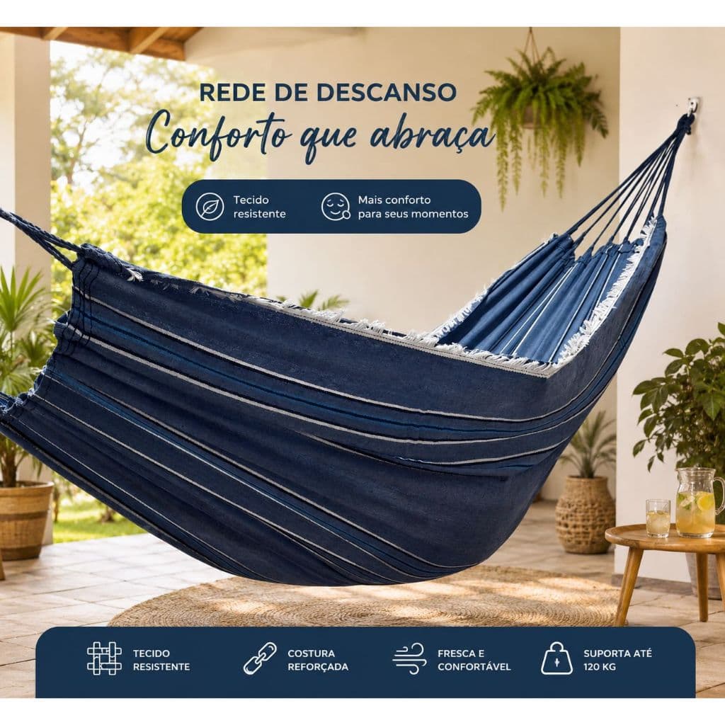 Rede de Descanso Resistente Ideal Para Relaxar
