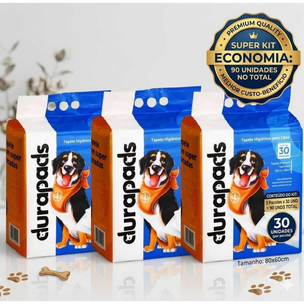 Tapete Higiênico para Cães Cachorro Premium Sanitário Durapets 90 unds 80X60cm TuimPads 60x55cm