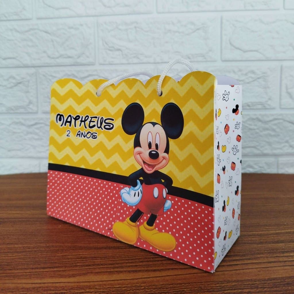 Sacolinha Surpresa Lembrancinha Personalizada Mickey-Pegue e Monte